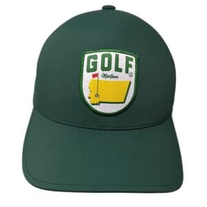 Masters Golf Montana Fitted Baseball Cap Green M Embroidered Flexfit Delta